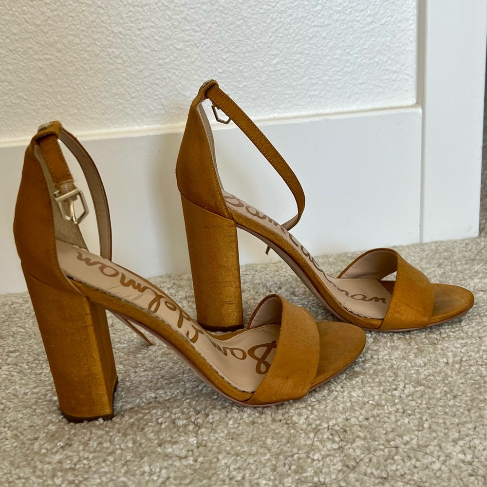 Sam Edelman gold satin Yaro heels